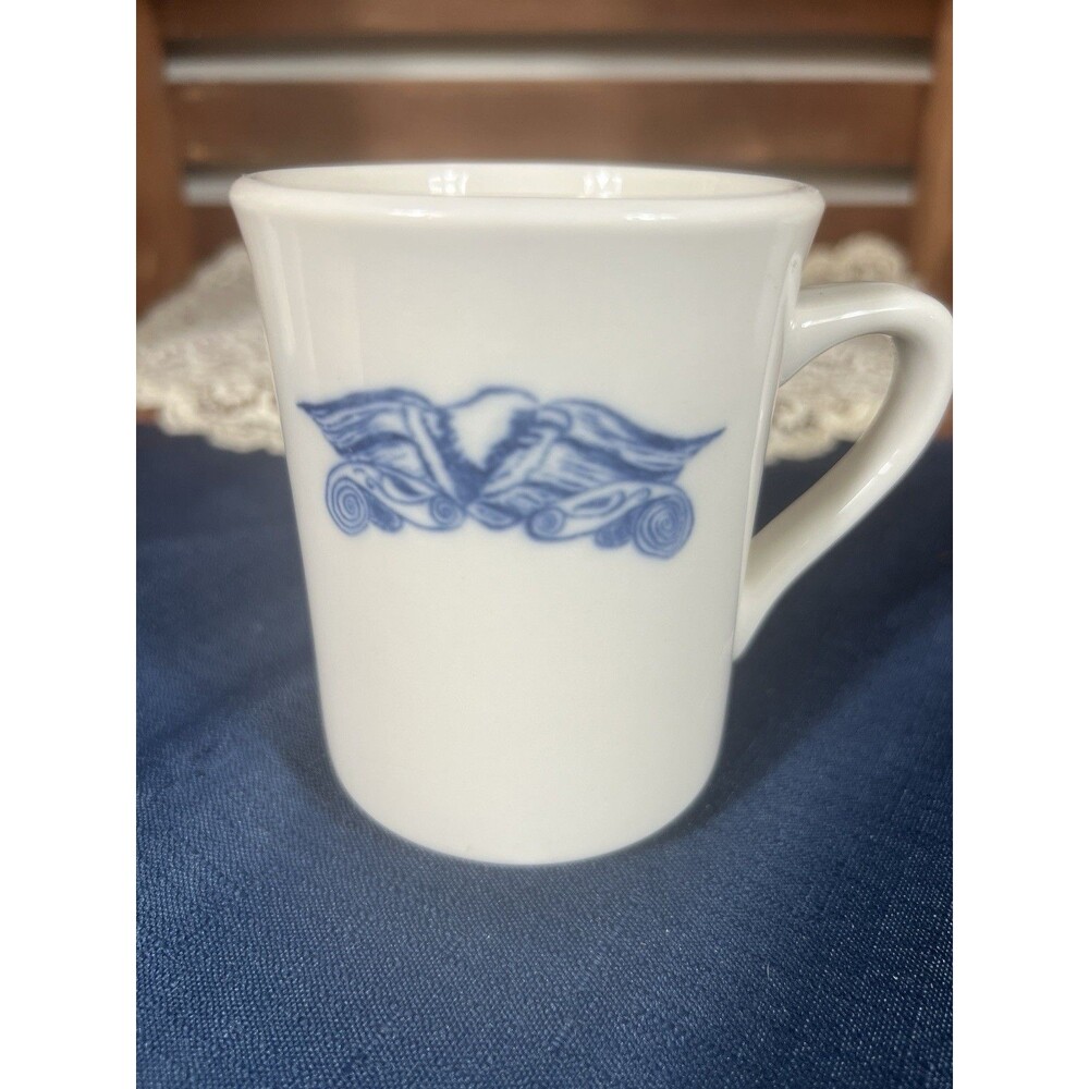 Vintage Diner Coffee MUG Blue EAGLE Syracuse China Americana